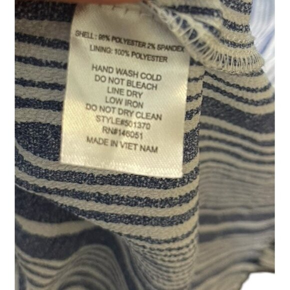 MONTEAU Women's Size Large Tiered Sundress Blue White Stripes - Picture 12 of 12
